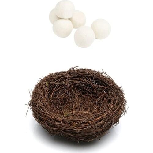 Handmade Bird Nest House(Vine), Home Nature Craft Best With 8-Pack 100% Premium Wool Dryer Balls XL