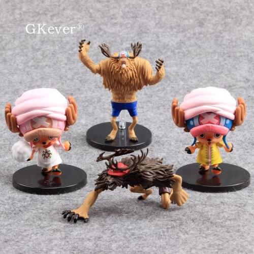 4 Pcs/set 5-10 cm Anime One Piece Figure Tony Chopper King Of Artist KOA PVC Action Figures Toys Collectible Model Kids Gift
