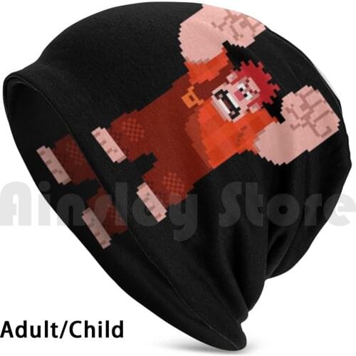 Wreck It! Beanies Knit Hat Hip Hop Ralph Geek Nerd Retrogame Video Game 8bit Pixel Animation Cartoon Animated Funny