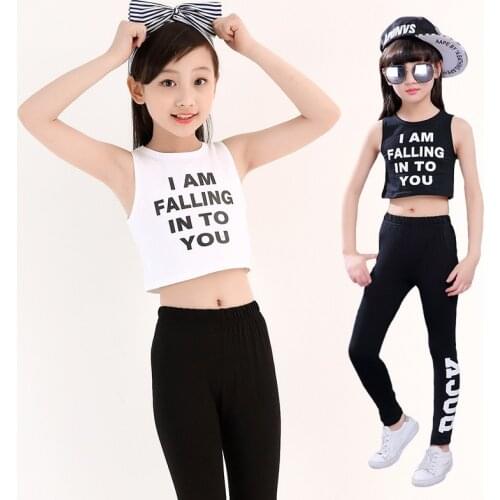 New Kids Hip Hop Costume Dance Clothes Girls Jazz Ballroom Crop Top Shorts Pant Loose Performance Exhibition Suits Clothing