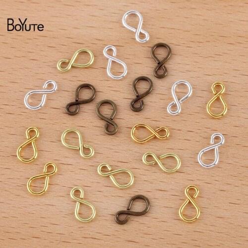 BoYuTe (500 Pieces/Lot) 8.5MM Metal Brass 8 Shaped Connector Clasps Diy Handmade Jewelry Accessories Parts