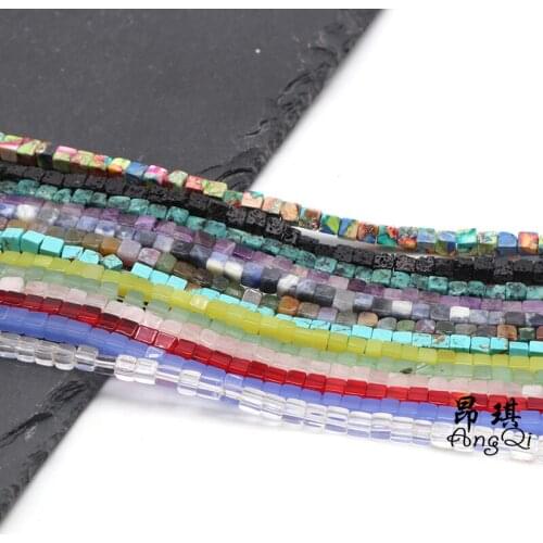 Fashion Natural Amethysts Stone Beads Agates Multicolor Cube Loose Beads For Jewelry Making DIY Charm Bracelet Necklace Ear Stud