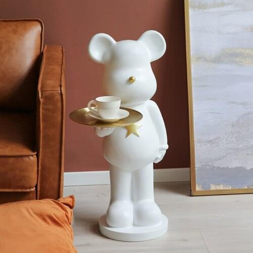 Fashionable Interior Figurines Resin Bear Statue Ornaments Landing Welcome Living Room Decorations Furnishings Housewarming Gift
