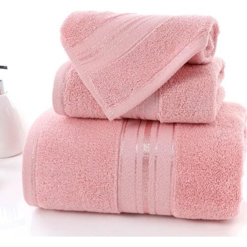 3PCS Towel Set Solid Color Sequin Stripe Cotton Large Thick Bath Towel Bathroom Hand Face Shower Towels Home toalla de ducha