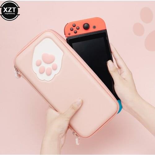 Nintendo Switch Bag Portable Storage Case Hard Shell Box Cute Cat Claw Storage Bag For Nintend Switch Lite Bag Console Cover