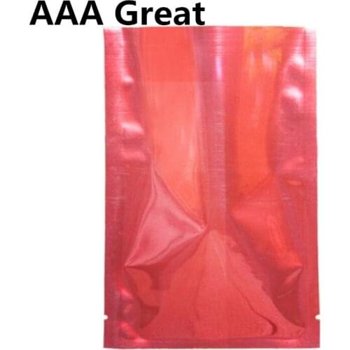 AAA Great New 100Pcs Aluminum Foil Mylar Bag Food Storage Holder Container Sealer Package Bag For Food Red Open Top Pouches Gift