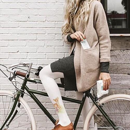 NEW hight end sweet Japanese lolita students COS tights Velvet 80D vintage off white deer rabbit Pantyhose Stockings HR