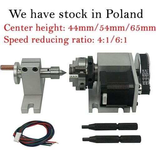 Diy CNC 4th Axis Rotary Axis Chuck 50mm 65mm 80mm Activity Tailstock for CNC 3020 3040 Router Engraver Milling Machine Kit