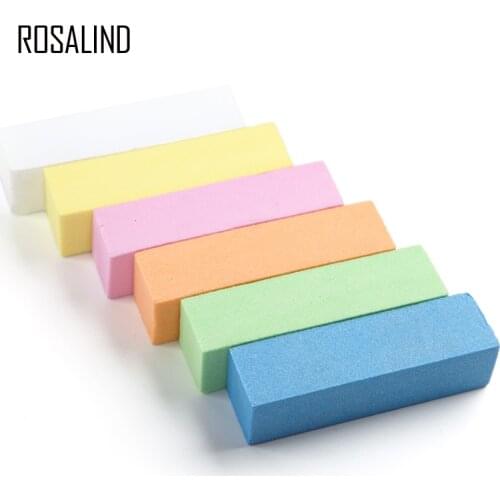 ROSALIND Nail Files For Manicure Nail Buffer Polisher Tools Semi Permanent Nail Sponge Buffering Sanding Block Gel Art