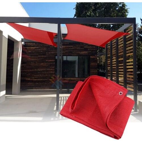 Tailor Made Quality Anti-UV 220gsm Red Sunscreen Net Outdoor Courtyard Sunblock Shading Fabric Balcony Veranda Protective Fence