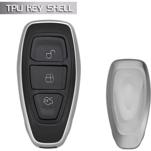 Silver Soft Protective key Case Shell Cover for Ford Fiesta Focus Kuga Eco sport
