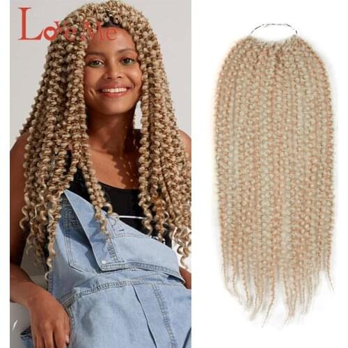 LOVE ME Synthetic Crochet Braids Hair Passion Twist Ombre Brown Blond Soft Faux Locs Extension Long Rainbow Pink Braiding Hair