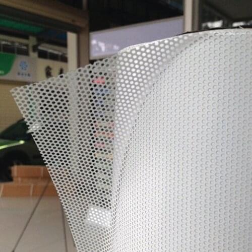 SUNICE White One Way Vision Perforated Print Media Headlight Tint Glass Vinyl Film Car Wrap Advertising 137cm(54inch)