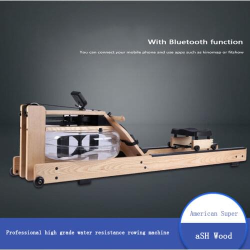 White Wax Wood Intelligent Rowing Machine Home Water Drag Rowing Machine Gym Rowing Sports Equipment