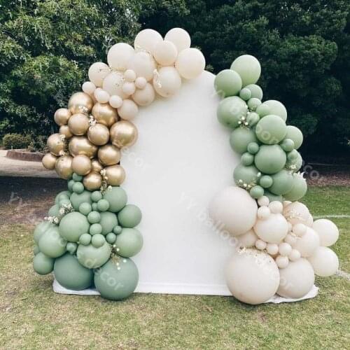 Dusty Green Balloon Garland Kit Global Cream Peach Blush Metal Gold DIY Gender Reveal Decorations Balloon Arch Baby Shower Decor