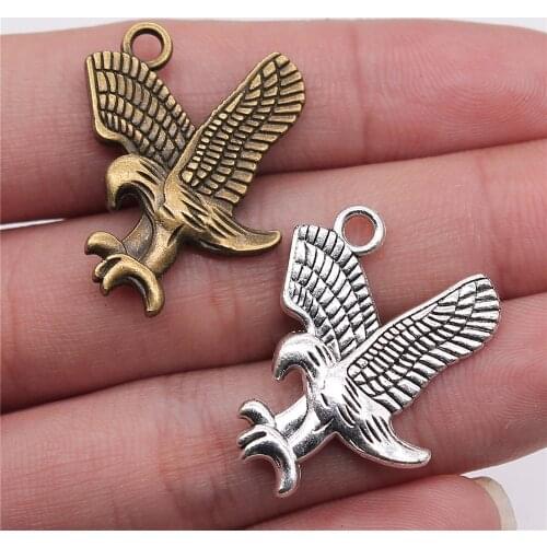 WYSIWYG 2pcs 31x27mm Pendant Eagle Flying Eagle Charm For Jewelry Making Antique Silver Color Eagle Pendants
