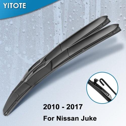 YITOTE Hybrid Wiper Blades for Nissan Juke Fit Hook Arms 2010 2011 2012 2013 2014 2015 2016 2017