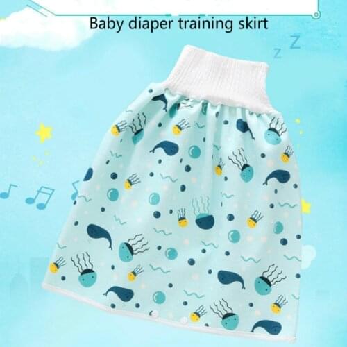 Baby Diaper Training Skirt Pure Cotton High Waist Waterproof Diaper Skirt Children Baby Cloth Diaper Breathable Urination Skirt