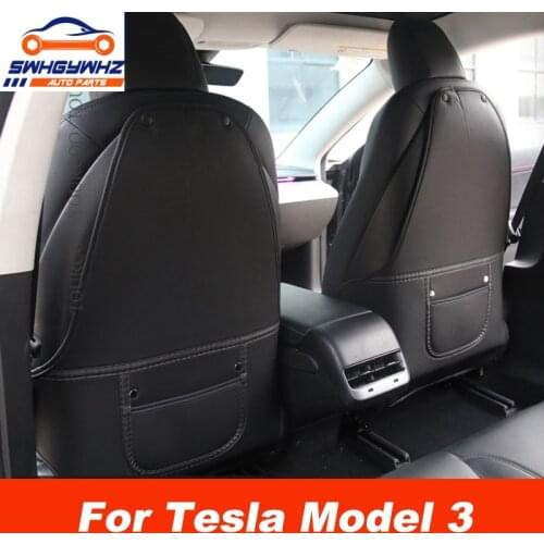 Car Seat Back Anti Kick Pad Protector for Tesla Model 3 Car Styling Modification Child Anti Dirty Leather Protector