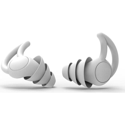 1Pair Soft Silicone Ear Plugs Tapered Noise Reduction Earplugs Sleep Sound Insulation Ear Protector 2/3 Layers