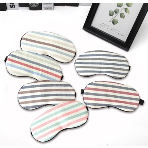 1pc Natural Sleeping Mask Eyepatch Soft Eye Sleep Mask Fashion Striped Pattern Creative Travel Relaxing Sleeping Aid Blindfold