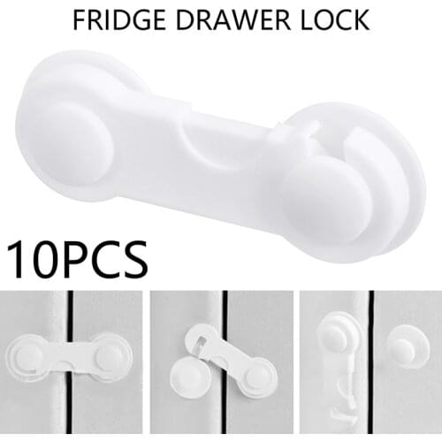 10pcs Child Safety Cabinet Lock Baby Security Protector Drawer Door Cabinet Locking White Plastic Protection Kids Lock Baby Care