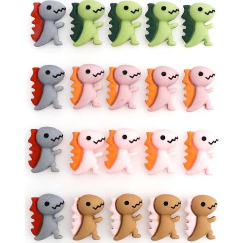 20pc/lot Mix Colorful Mini Dinosaur Flatback Cabochon Lovely Resin Scrapbooking Embellishments DIY Decor Home Figurine Crafts