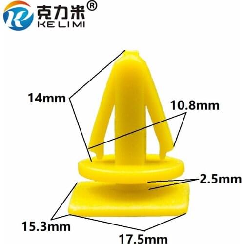 KE LI MI 100 Pieces Yellow Car Interior Door Card Trim Panel Plastic Moulding Retaining Clips Snaps Fasteners For Hyundai