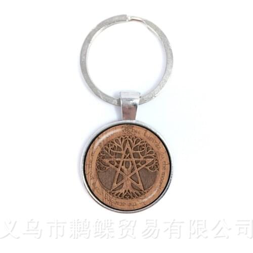 2018 OM Yoga Trend Keychains Pentacle Flower of Life Cabochon Glass Keyring Gift For Friends