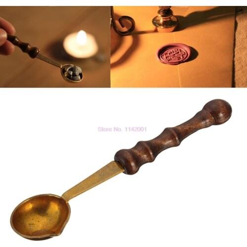 500pcs Anti Hot Wax Spoon Quality Wax Stamp Sealing Wax Spoon Vintage Wood Handle Sealing Wax Spoon Vintage Wood Handle Spoon