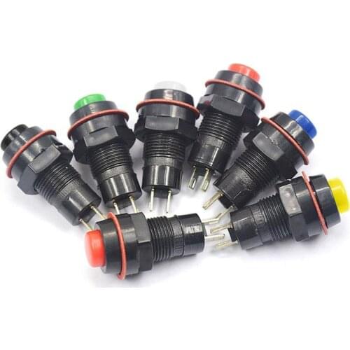 6pcs self-reset Push Button Switch 10mm Self Return Momentary Push Button Switch