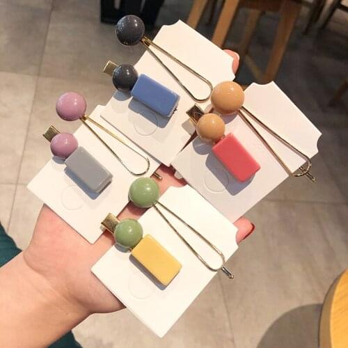 60set/lot 2pcs/set Scrub Geometry Hair Duck Clip Princess Hairpins Hair Styling Tools Accessories HA1128