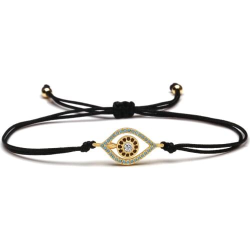 AAA Blue Cubic Zirconia Stones Evil Eye Lucky Charm Red String Handmade Bracelet Women CZ Crystal Protection Chic Jewelry Gift