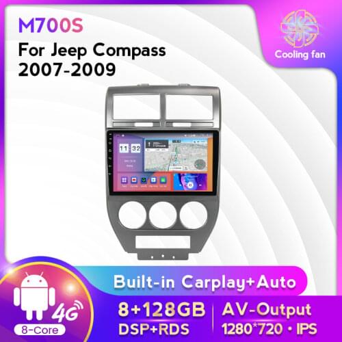 2 din 4G lte Android 6+128G Car Radio For Jeep compass 2007 -2009 Multimedia Stereo Car DVD Player Navigation GPS Radio