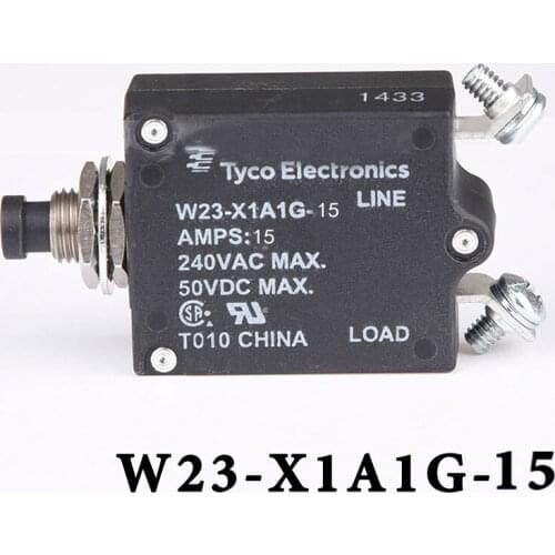 15A Circuit Breaker Overload ProtectorW23-X1A1G-15 for welding machines large water dispensers juice drinkers coin machines