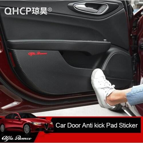 QHCP Car Styling Carbon Fiber Car Door Anti-kick Sticker Anti-dirty Sticker Protection Side Edge for Alfa Romeo Giulia Stelvio