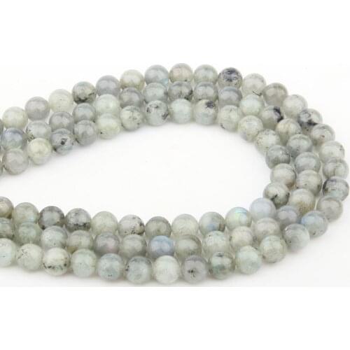 Natural Stone Bead Flash Labradorite Loose Hole Bead for Women Jewelry Making DIY Necklace Bracelet Gift 4-12mm 15inch