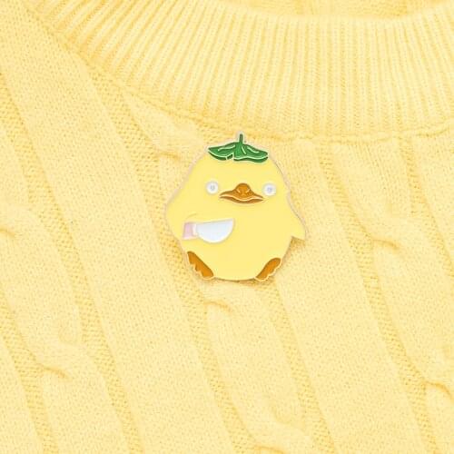 Custom Cartoon Little yellow duck Enamel Pin Brooches Bag Lapel Pin Spirited Movie Animal Badge Jewelry A gift for movie fans