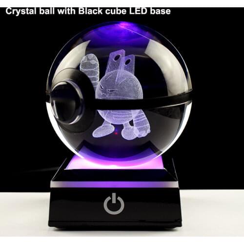 Hot Sell 80mm Crystal Ball 3D Laser Engraving Crystal Glass Ball with LED Lamp Base Home Decor Birthday Gifts