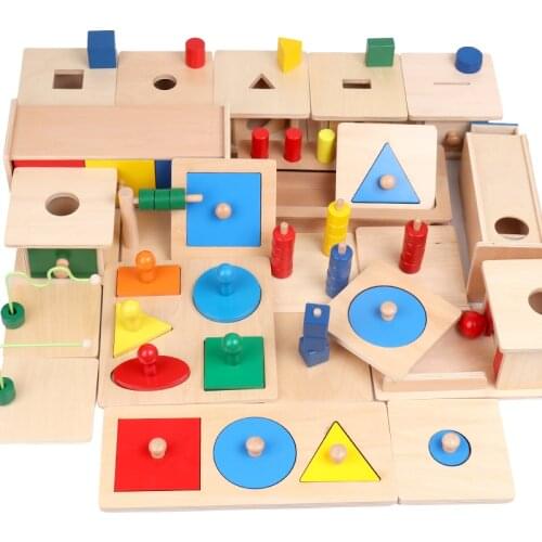 Montessori Practical Life Materials Imbucare Box Shape Matching Teaching Aids Hand Skill Learning Toys For Toddlers I0564H