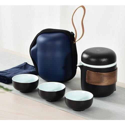 Chinese Kung Fu Travel Tea Set Ceramic Glaze Teapot Teacup Gaiwan Porcelain Teaset Kettles Teaware Sets Drinkware Tea Ceremony