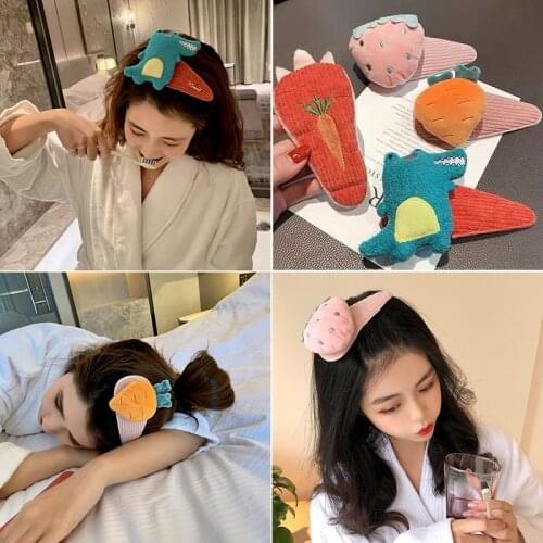 Korean Cartoon Oversize BB Side Clips Cute Fruit Crocodile Makeup Hair Clips Pins For Women Girl Sweet Hair Barrette Accessories