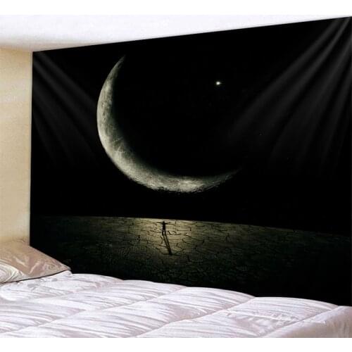 Starry sky landscape simple creative tapestry wall hanging psychedelic art wall decoration mandala bohemian yoga carpet