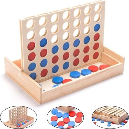 Creative Line Up Classic Family Board Fun Educational Toy for Kids Children Boys Girls Gifts Four in A Row Wooden Bingo Game Toy