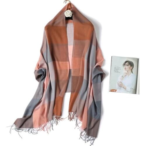 British style square check scarf women warm shawl autumn and winter men thin fashion tassels versatile decorative scarf