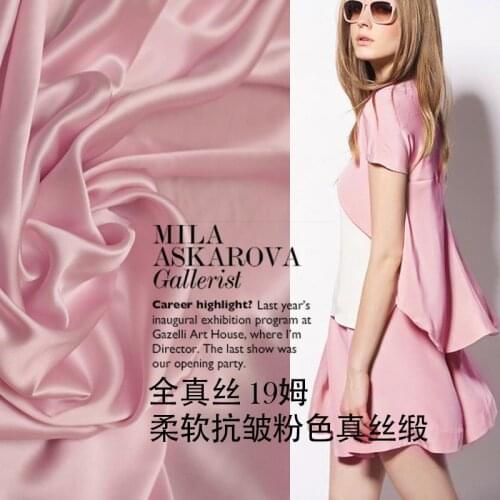 Summer Style Silk Cloth Fabric Silk Stretch Satin Tim Really Soft Satin Wrinkle Patchwork 50cm