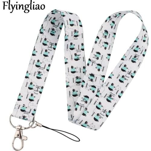 Cartoon Lovely Sheep Lanyard for Keys Phone Cool Neck Strap Lanyard for Camera Whistle ID Badge Cute webbings ribbons Gifts
