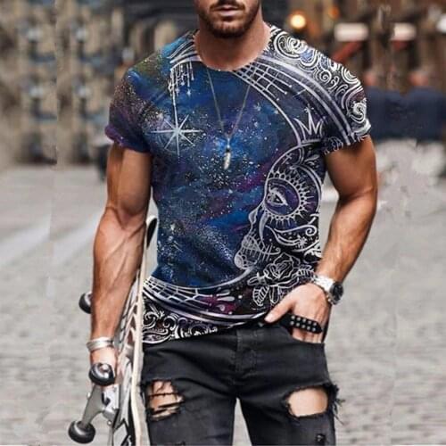 2021 Summer New Mens Fashion Vintage 3D Printed Short Sleeve T-Shirt Oversized O Collared Graphic T Shirt Homme Tops Akatsuki