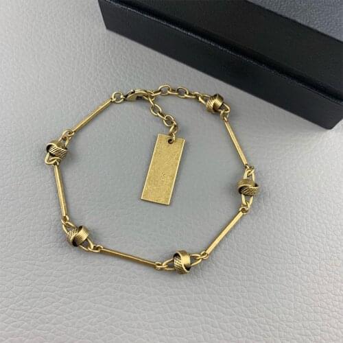 New fashion brand men & women vintage jewelry brassy knot bracelet rock tag European banquet party luxury jewelry birthday gift