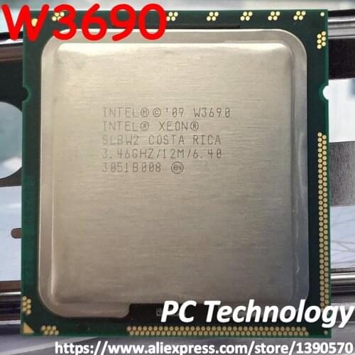 Original Intel Xeon W3690 server Processor 3.46GHZ 6-Core 12M Cache LGA1366 CPU 130W free shipping